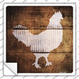 Rooster Painted Stencil Novelty Square Sticker Decal