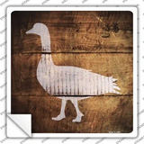 Duck Painted Stencil Novelty Square Sticker Decal