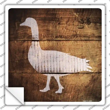 Duck Painted Stencil Novelty Square Sticker Decal