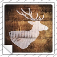 Deer Head Painted Stencil Novelty Square Sticker Decal