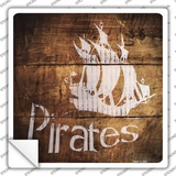 Pirates Painted Stencil Novelty Square Sticker Decal
