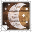 Moon and Back Painted Stencil Novelty Square Sticker Decal