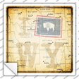 I Map WY Novelty Square Sticker Decal