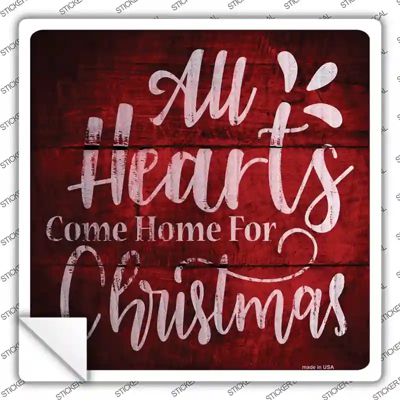 Come Home For Christmas Novelty Square Sticker Decal