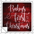 Babys First Christmas Novelty Square Sticker Decal