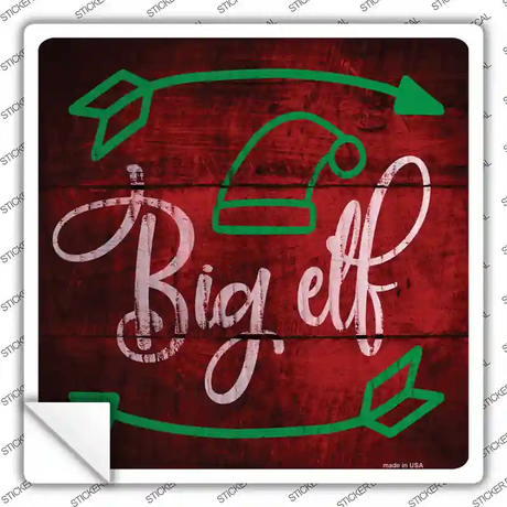 Big Elf Novelty Square Sticker Decal