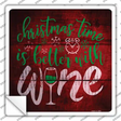 Better With Wine Novelty Square Sticker Decal