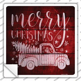 Merry Christmas Novelty Square Sticker Decal