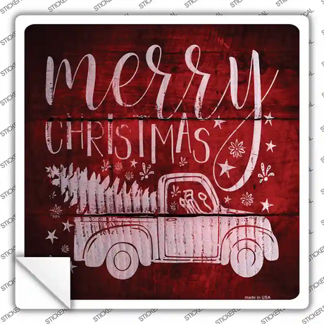 Merry Christmas Novelty Square Sticker Decal