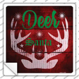 Deer Santa Novelty Square Sticker Decal