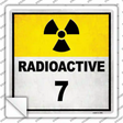 Radioactive 7 Novelty Square Sticker Decal