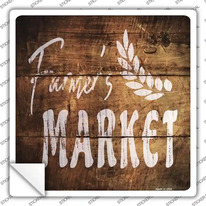 Farmers Market Novelty Square Sticker Decal