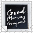 Good Morning Gorgeous Novelty Square Sticker Decal
