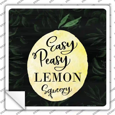Easy Peasy Novelty Square Sticker Decal