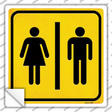 Men and Ladies Room Novelty Square Sticker Decal
