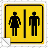 Men and Ladies Room Novelty Square Sticker Decal