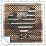 Corrugated Chicken on Wood Novelty Square Sticker Decal