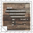 Corrugated Cow on Wood Novelty Square Sticker Decal