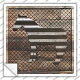 Corrugated Horse on Wood Novelty Square Sticker Decal
