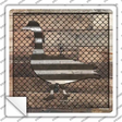 Corrugated Duck on Wood Novelty Square Sticker Decal