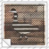 Corrugated Duck on Wood Novelty Square Sticker Decal