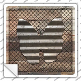 Corrugated Butterfly on Wood Novelty Square Sticker Decal