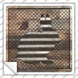 Corrugated Rabbit on Wood Novelty Square Sticker Decal