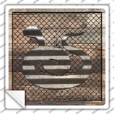 Corrugated Snake on Wood Novelty Square Sticker Decal