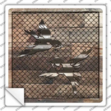 Corrugated Little Birds on Wood Novelty Square Sticker Decal