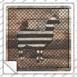 Corrugated Llama on Wood Novelty Square Sticker Decal