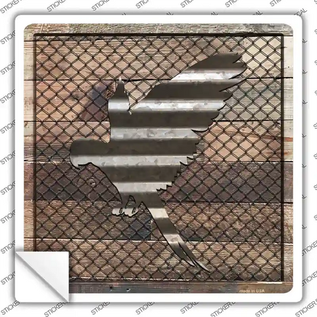 Corrugated Parrot on Wood Novelty Square Sticker Decal