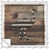 Corrugated Ostrich on Wood Novelty Square Sticker Decal