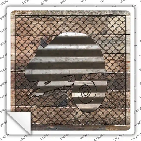 Corrugated Chameleon on Wood Novelty Square Sticker Decal