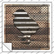Corrugated Chick on Wood Novelty Square Sticker Decal
