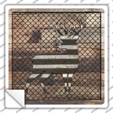 Corrugated Deer on Wood Novelty Square Sticker Decal