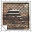 Corrugated Dolphin on Wood Novelty Square Sticker Decal