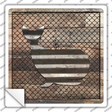 Corrugated Whale on Wood Novelty Square Sticker Decal