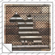 Corrugated Cowboy on Wood Novelty Square Sticker Decal