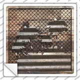 Corrugated Palm Trees on Wood Novelty Square Sticker Decal