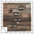 Corrugated Dog Paws on Wood Novelty Square Sticker Decal