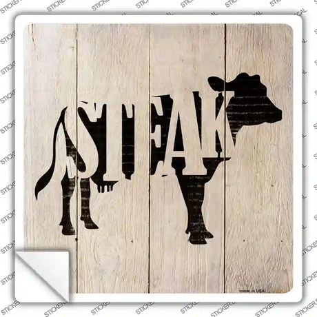 Cows Make Steak Novelty Square Sticker Decal