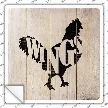 Chickens Make Wings Novelty Square Sticker Decal