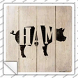 Pigs Make Ham Novelty Square Sticker Decal