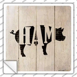 Pigs Make Ham Novelty Square Sticker Decal