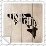 Fish Make Fish and Chips Novelty Square Sticker Decal
