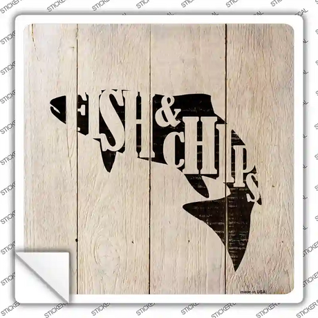 Fish Make Fish and Chips Novelty Square Sticker Decal