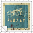 Motorcycle Parking Novelty Square Sticker Decal
