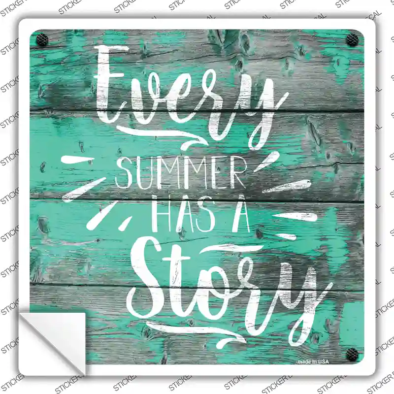 Every Summer Story Novelty Square Sticker Decal