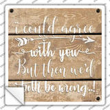 Both Be Wrong Novelty Square Sticker Decal