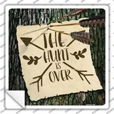 The Hunt Is Over Novelty Square Sticker Decal
